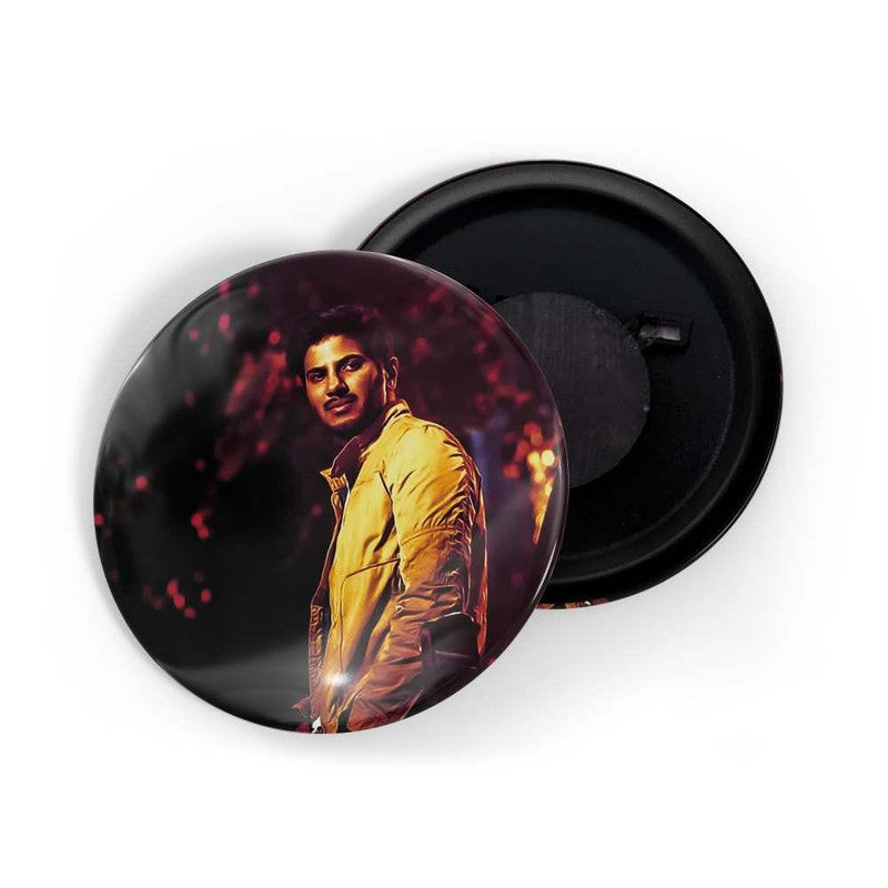 dhcrafts Black color Round Fridge Magnet Malayalam Actor Dulquer Salman D2 Glossy Finish Design Pack of 1 (58 mm)